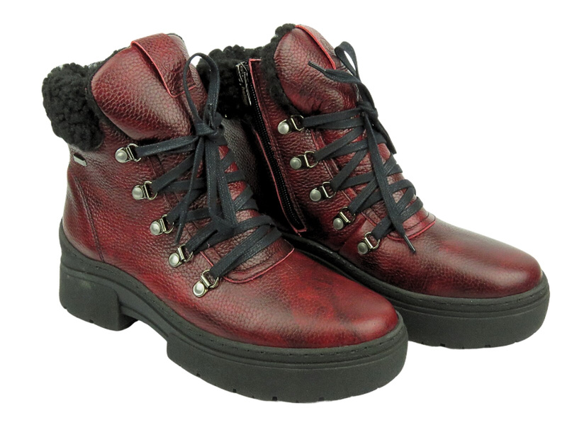 Wygodne trapery damskie Helios Komfort 583, czerwone