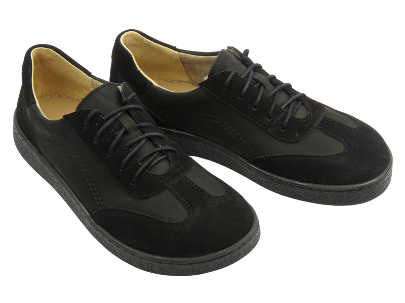 Barefoot skórzane minimalistyczne półbuty męskie czarny Helios Komfort 830
