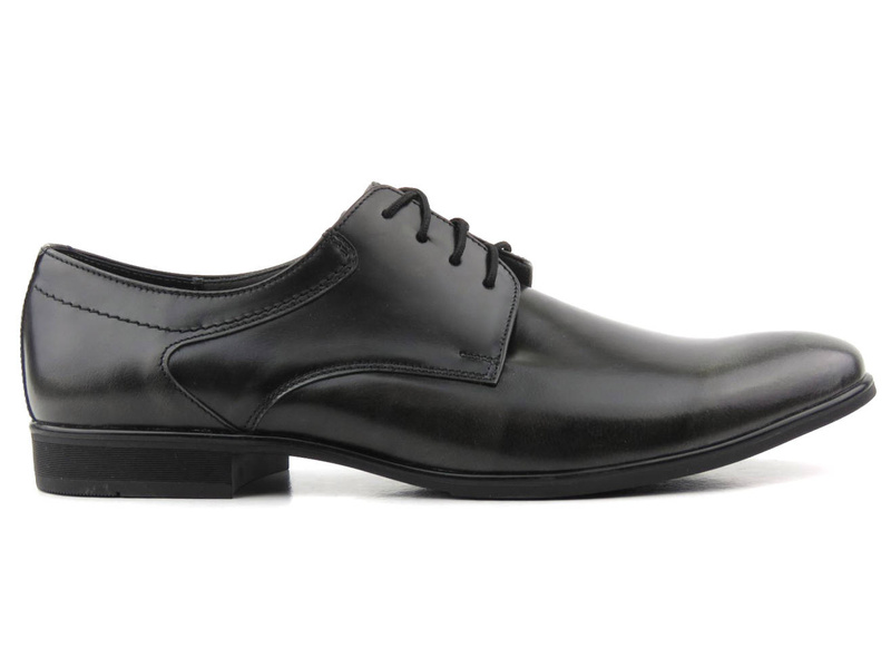 Skórzane półbuty męskie wizytowe MOSKAŁA A116, czarne