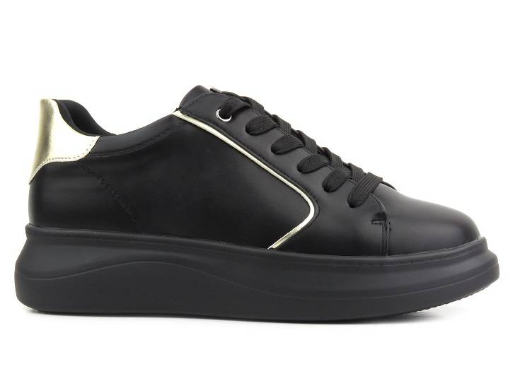 Czarne sneakersy damskie na platformie - INBLU IN001294