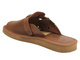 Klapki Męskie ze Skóry Naturalnej PanSzew, brązowe - wsuwane