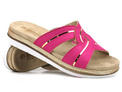 Klapki damskie na lato, wakacje - INBLU SA-43, fuksja