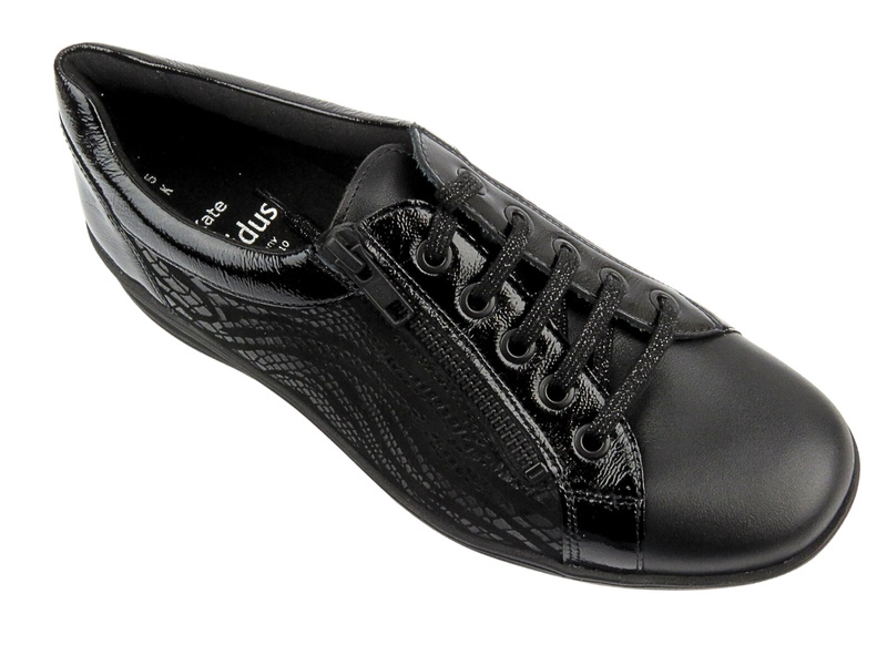 Wygodne półbuty, sneakersy damskie - SOLIDUS 29001-01001-KATE, czarne