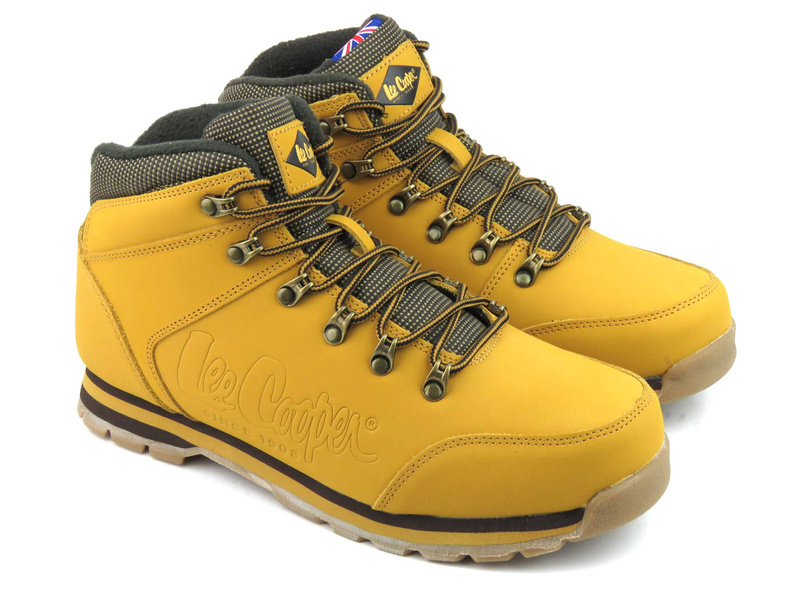 Ciepłe trzewiki, buty męskie trekkingowe - LEE COOPER 21-01-0706M, camel