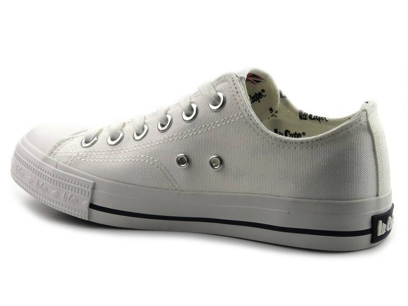 Trampki damskie niskie - Lee Cooper 21-31-0091L, białe z czernią