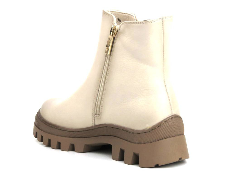 Beżowe botki, workery damskie - Potocki 23-12167, beżowe