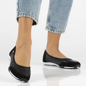 Skórzane półbuty damskie - Filippo DP142, czarne