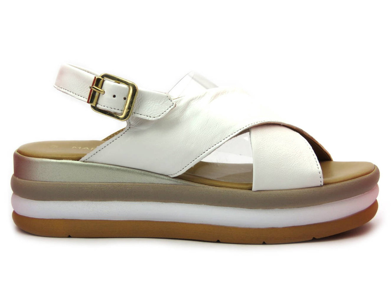 Białe sandały damskie na platformie - MARCO TOZZI 28354