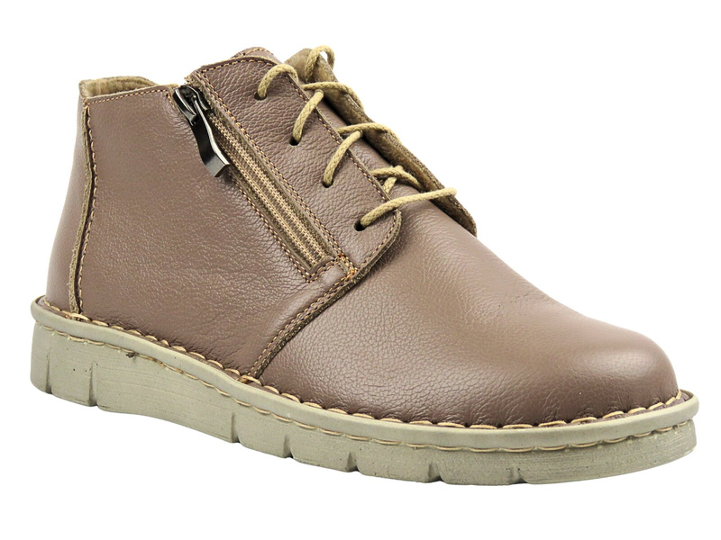 Wygodne trzewiki damskie Nika Komfort 1388, taupe – beż