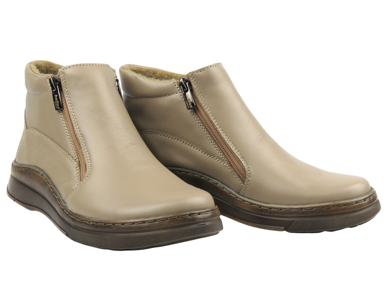 Wygodne botki damskie Helios Komfort 595, beżowe