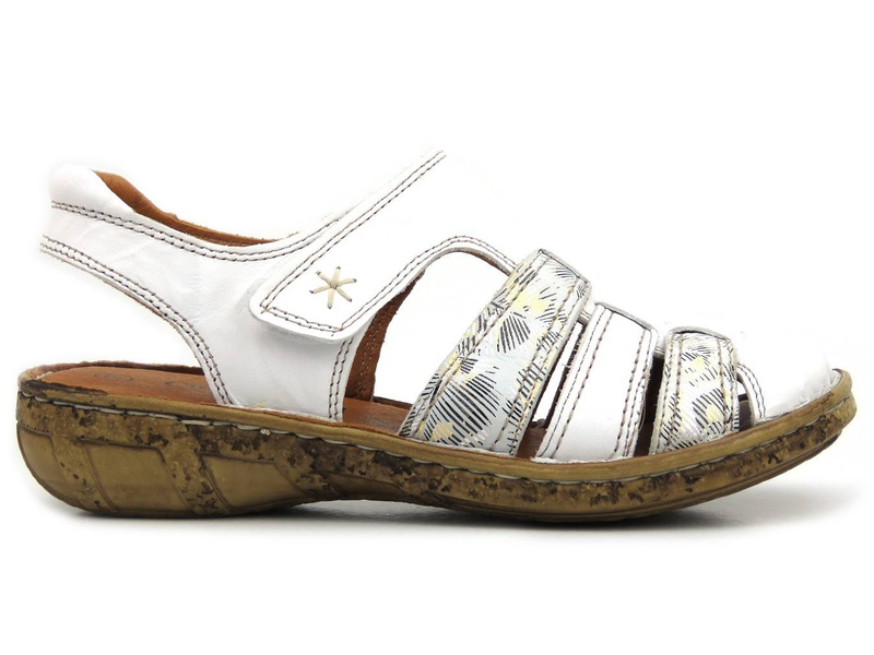 Wygodne sandały damskie z zakrytymi palcami - COMFORTABEL 720009-03, białe