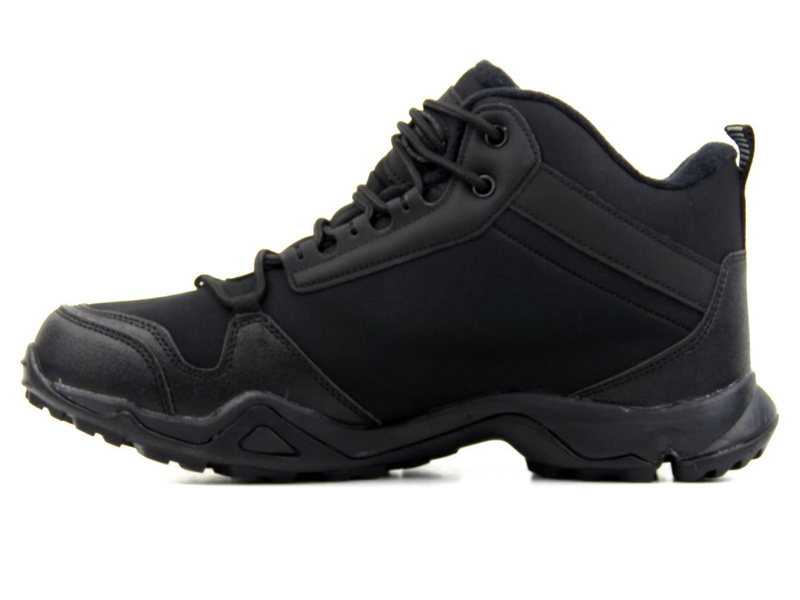 Wysokie trekkingi męskie z tkaniny SoftShell - AMERICAN CLUB WT63/21(22), czarne