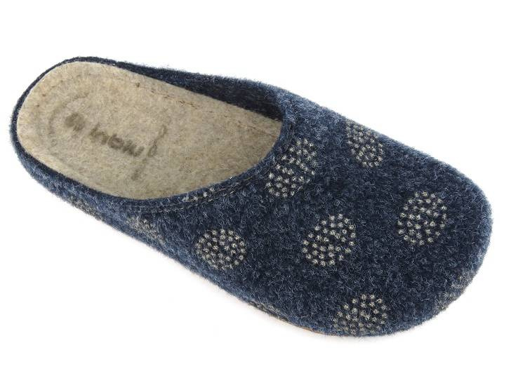Ciepłe kapcie damskie filcowe - INBLU PIMPA, granatowe