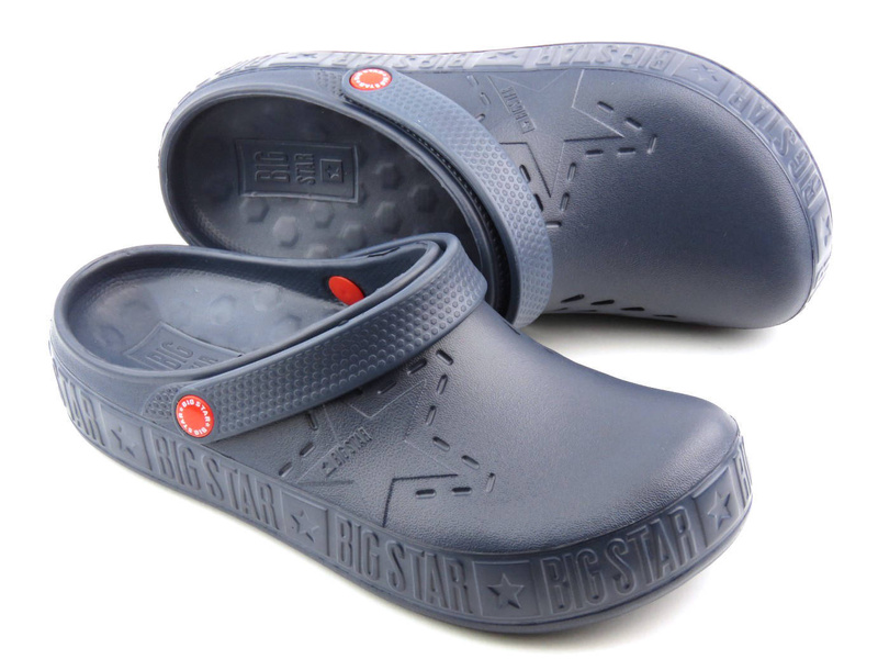 Piankowe klapki damskie, clogsy- BIG STAR II275002, granatowe