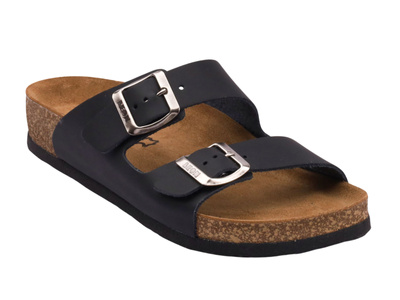 Klapki damskie z klamrą  Leon 4010 czarne