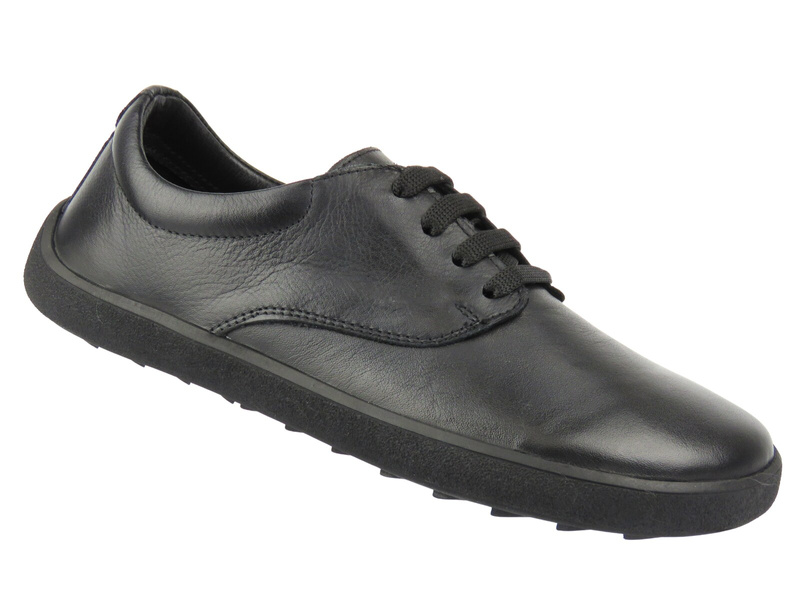 Barefoot skórzane minimalistyczne półbuty damskie Nika Komfort 26025 – czarne