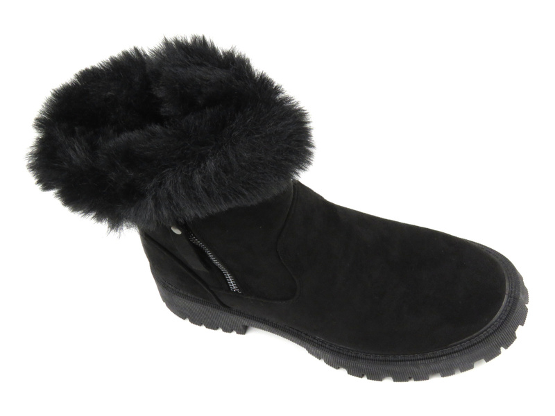 Ciepłe botki damskie - Potocki 23-16061, czarne