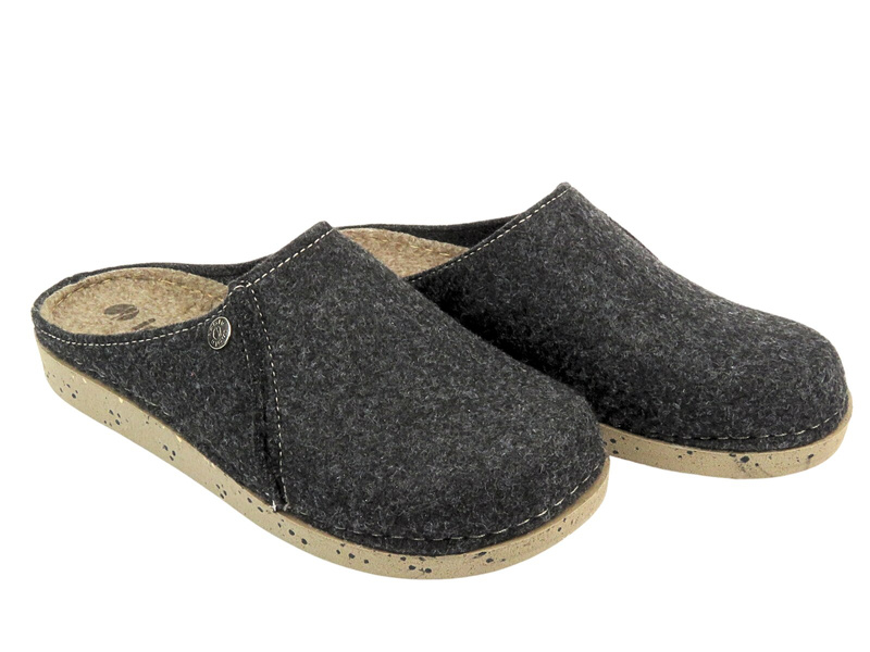 Kapcie Męskie Filcowe Na Grubej Podeszwie Inblu MT-11 Szare Wsuwane