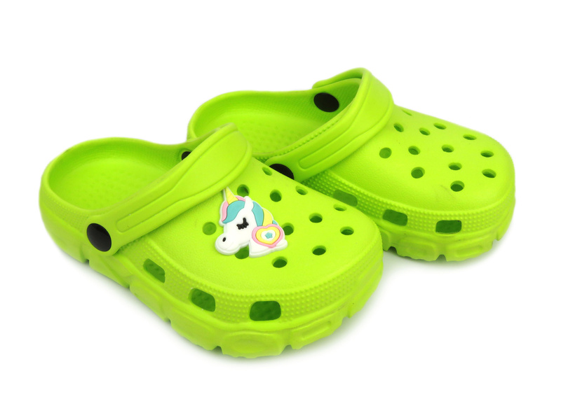 Klapki dziecięce, clogsy jasnozielone Realpaks D-301