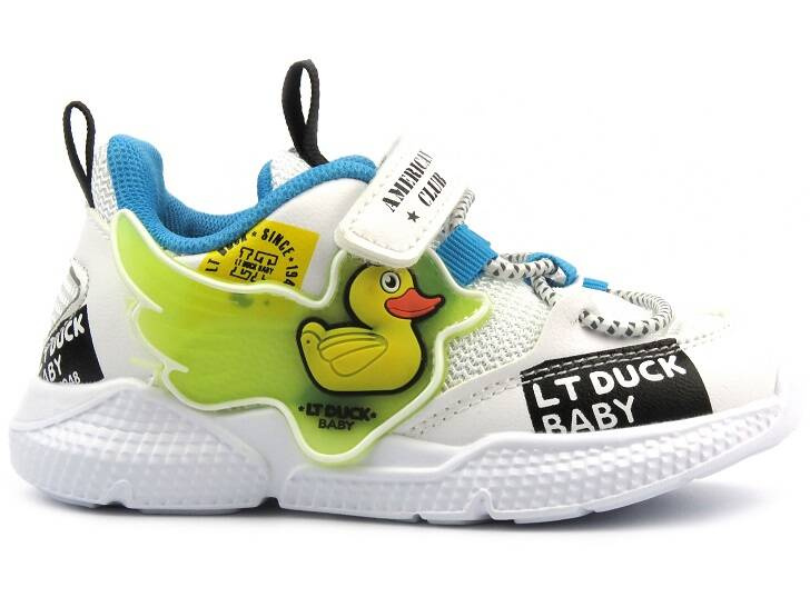 Buty dziecięce sportowe - American Club BD 21/22, biało-niebieskie