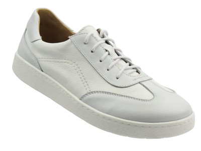 Barefoot skórzane minimalistyczne półbuty męskie białe Helios Komfort 830