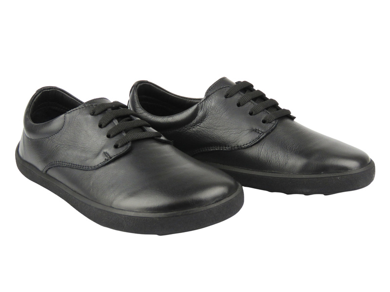 Barefoot skórzane minimalistyczne półbuty damskie Nika Komfort 26025 – czarne