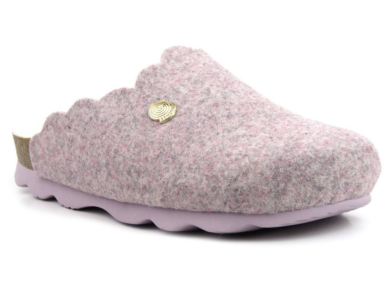 Ciepłe kapcie damskie z futerkiem w środku - GENUINS G103991, różowe