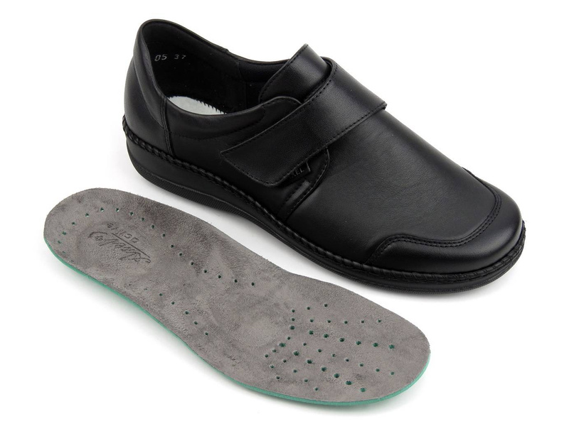 Półbuty damskie o podwyższonej tęgości K - AXEL KOSELA 1705/9705, czarne