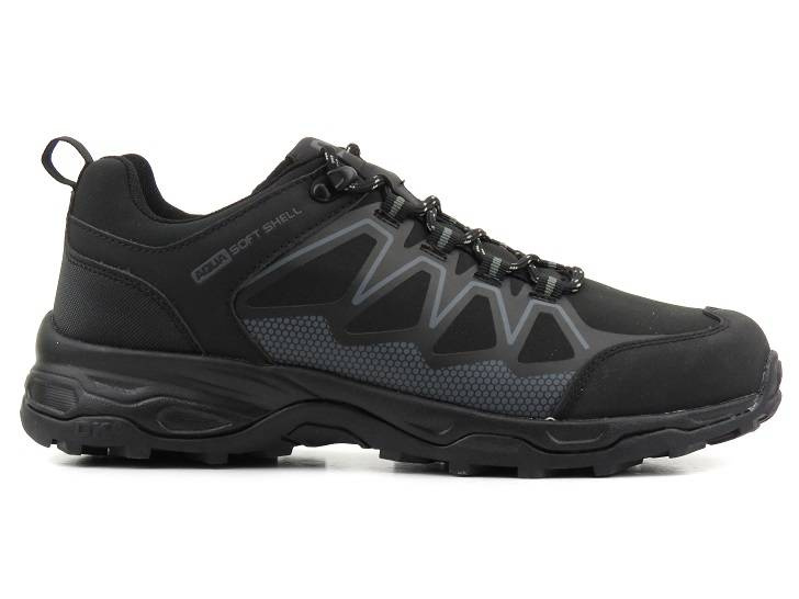 Buty trekkingowe męskie przed kostkę - DK Soft Shell 1068, czarne