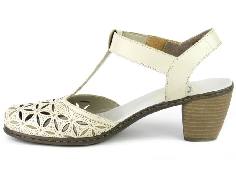 Sandałki damskie na obcasie - RIEKER 40995