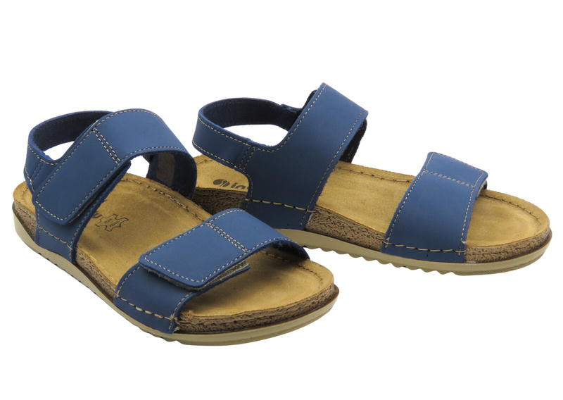 Skórzane sandały damskie niebieskie INBLU AA-01KU