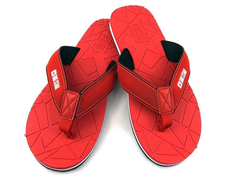 Klapki, japonki męskie Big Star HH174819, czerwone