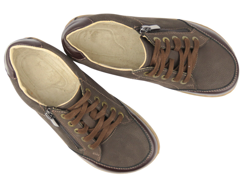 Barefoot skórzane minimalistyczne półbuty damskie Helios Komfort 470, ciemny brąz