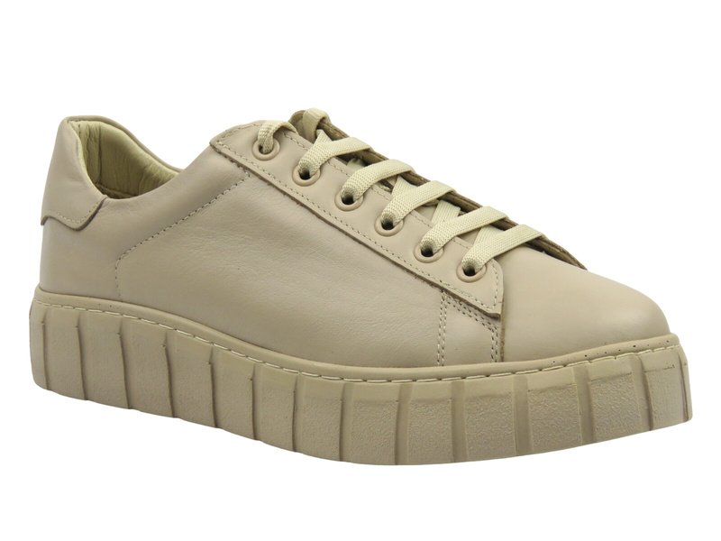 Skórzane półbuty damskie beżowe Sokolski J25-403