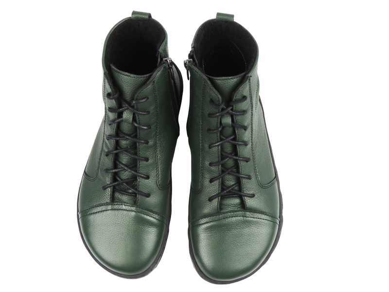 Stylowe, ocieplane trzewiki damskie Helios 706, ciemnozielone