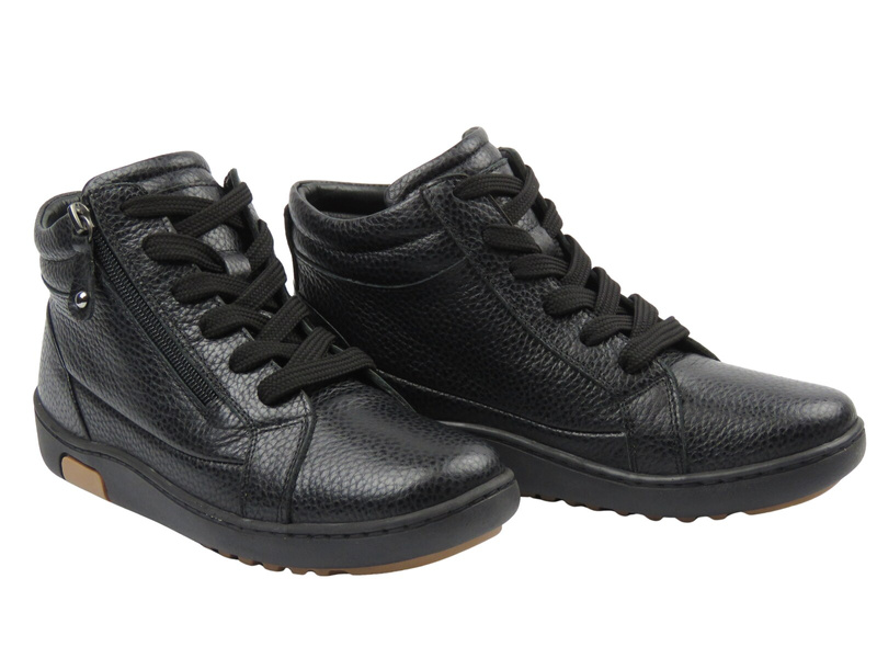 Botki damskie skórzane Nika Komfort 0117-11901, czarne