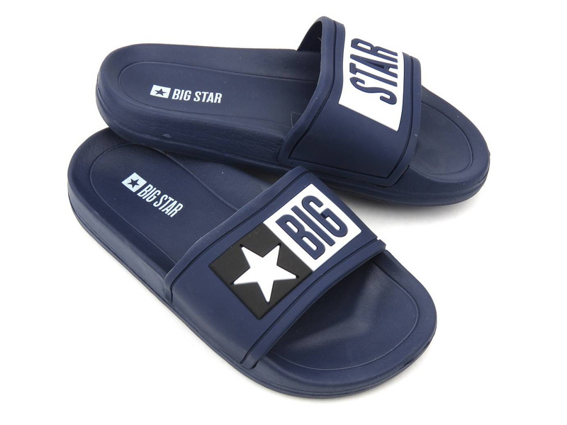 Sportowe klapki dziecięce z gumy - BIG STAR DD374152, granatowe