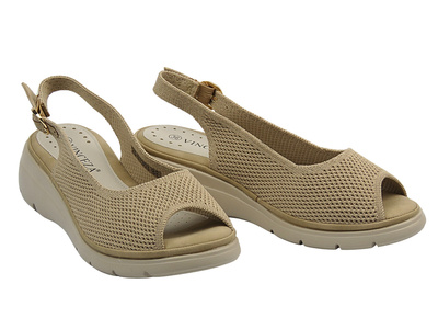 Sandały damskie beżowe Vinceza 97303