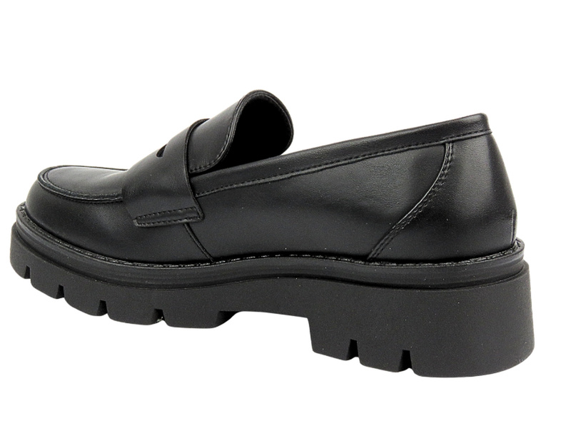 Półbuty Mokasyny Damskie - Inblu IC-27 Czarne - Wsuwane