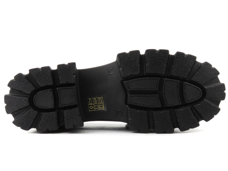 Lakierowane lordsy damskie na masywnej podeszwie - VENEZIA 13165 COMB, czarne