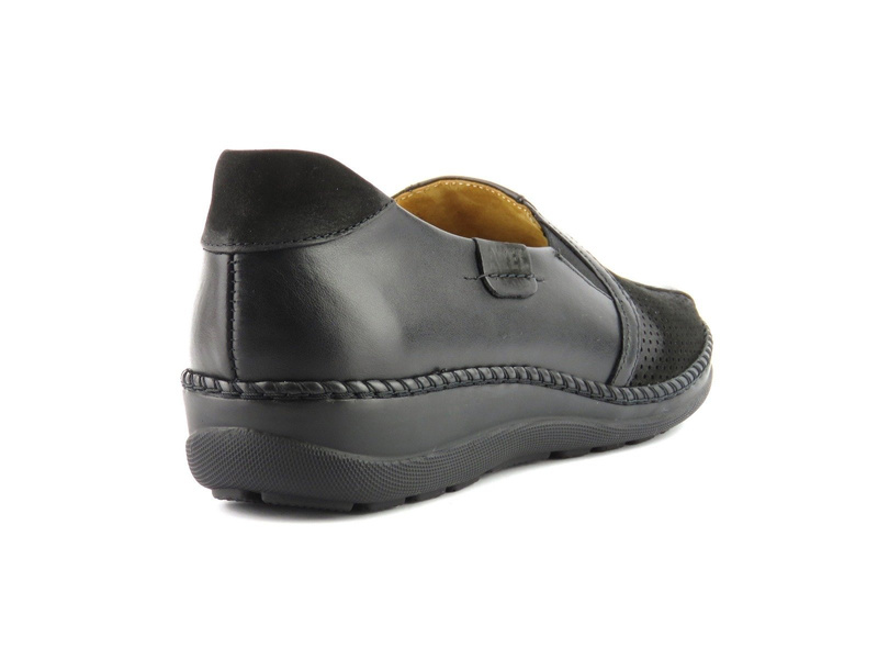 Wygodne półbuty damskie dla stóp z haluksami - AXEL 1580, czarne