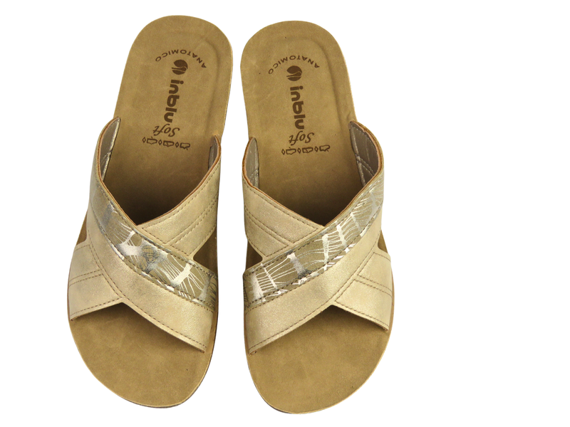 Damskie klapki INBLU TP-49 beżowe