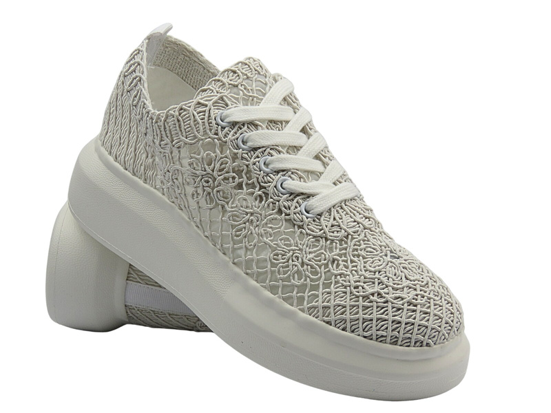 Buty sportowe damskie koronkowe białe Vinceza 17371