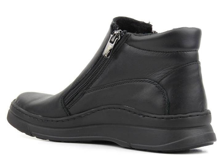 Botki damskie na dwa suwaki - HELIOS Komfort 595, czarne
