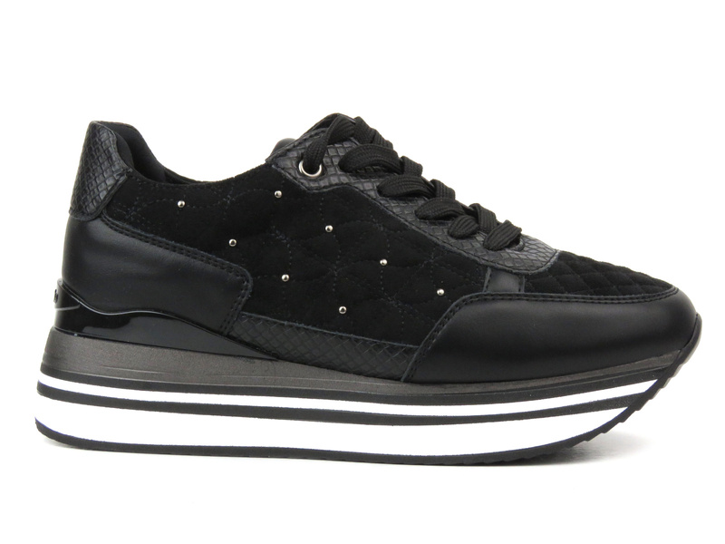 Sneakersy damskie na platformie - INBLU IN-1316, czarne