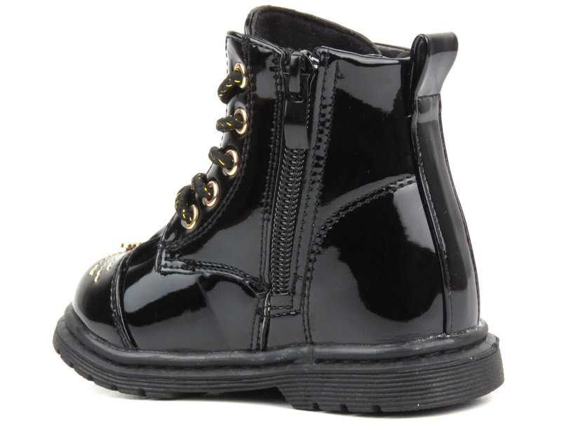 Ciepłe botki, trapery dziecięce - Miss E 21DZ23-4309, czarne