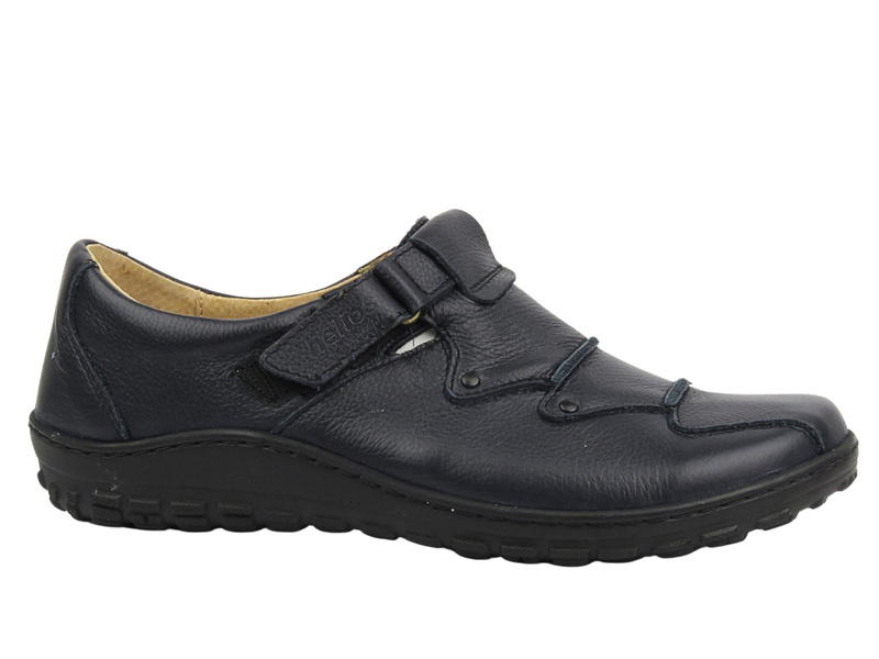 Wygodne półbuty damskie z miękkiej skóry granatowe Helios Komfort 780-2