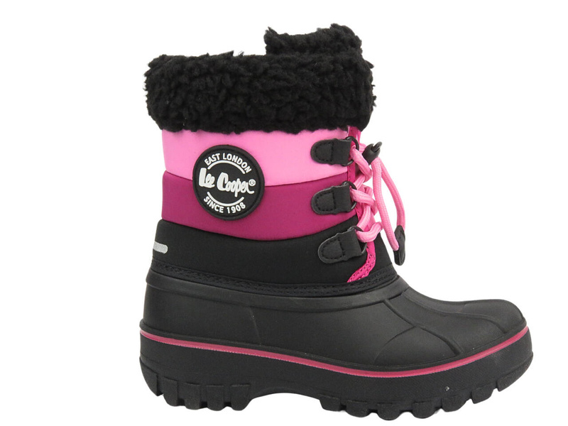 Śniegowce dziecięce - LEE COOPER LCJ-24-44-2855K, czarno-różowe