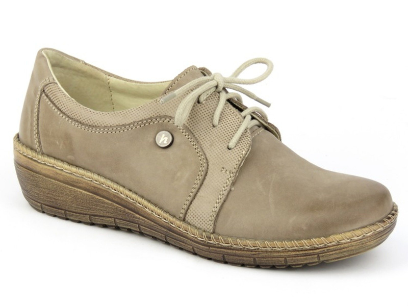 Lekkie, wygodne półbuty damskie Helios Komfort 318, beżowe