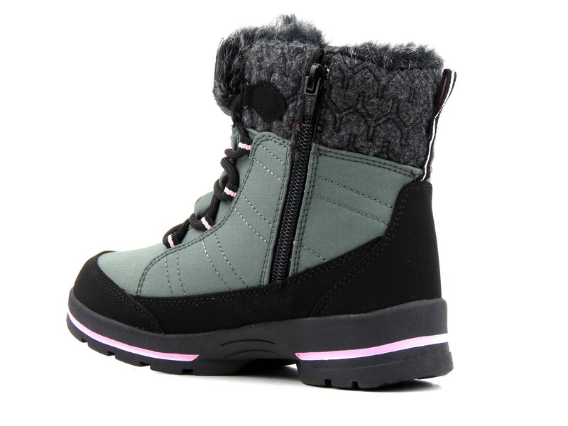 Ciemnoszare śniegowce dziecięce - AMERICAN CLUB SN03, z Softshell i membraną